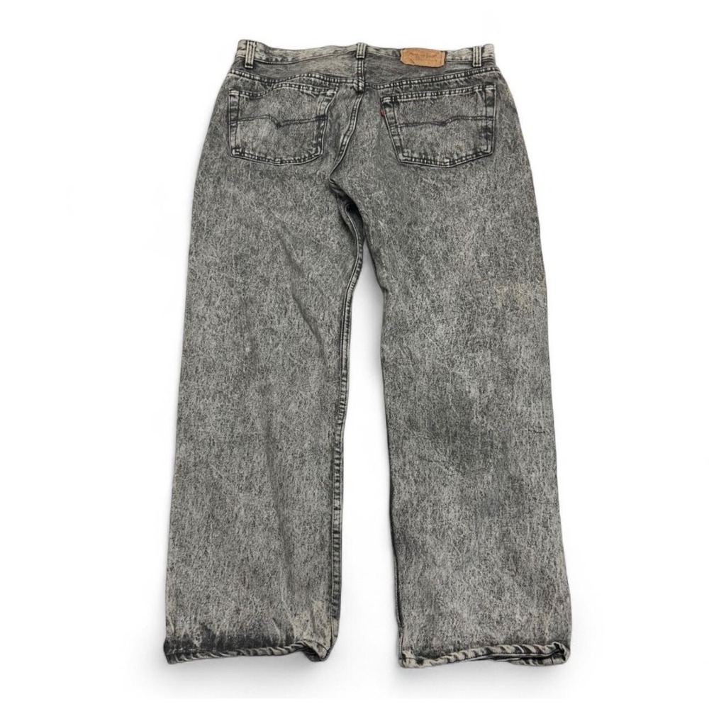 Vintage Levis 501 XX Grey Acid Wash Jeans Mens 38x30 Made in USA Button Fly 80s